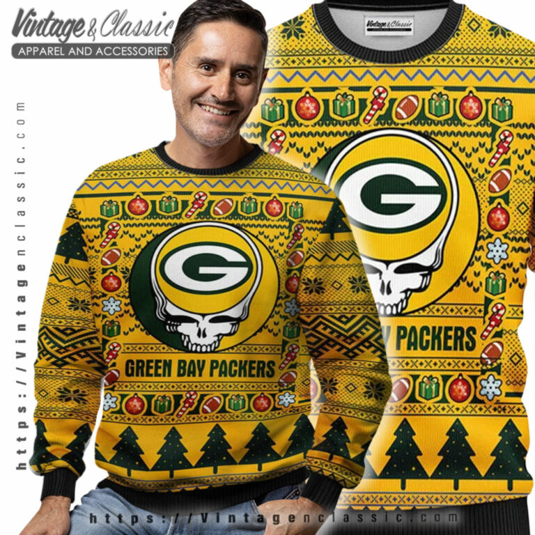 Green Bay Packers Grateful Dead Ugly Sweater Men Ugly Sweater Green Bay Packers Grateful Dead Ugly Sweater Men Ugly Sweater