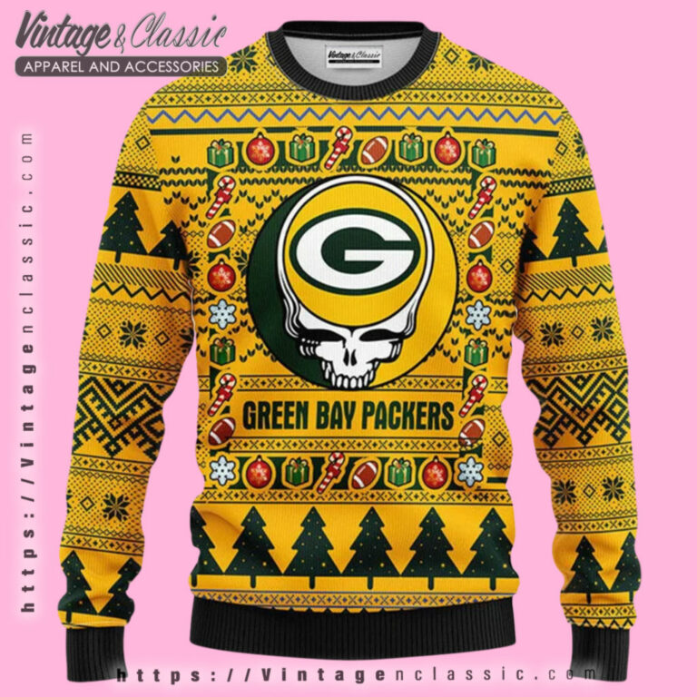 Green Bay Packers Grateful Dead Ugly Sweater Ugly Christmas Sweater Green Bay Packers Grateful Dead Ugly Sweater Ugly Christmas Sweater
