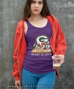 Green Bay Packers Horror Movies You Cant Sit With Us Halloween Tank Top Racerback