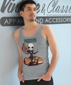 Green Bay Packers Jack Skellington Halloween Shirt 4 Green Bay Packers Jack Skellington Halloween Tank Top Racerback