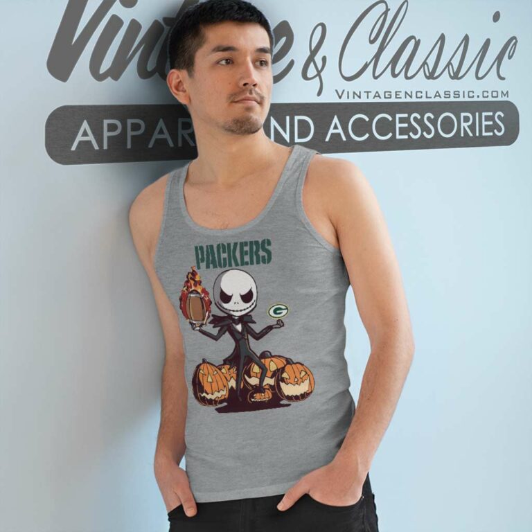 Green Bay Packers Jack Skellington Halloween Tank Top Racerback Green Bay Packers Jack Skellington Halloween Tank Top Racerback