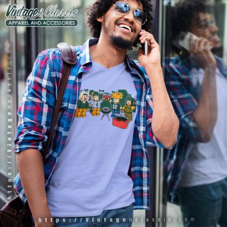 Green Bay Packers Lego V Neck TShirt Green Bay Packers Lego V Neck TShirt