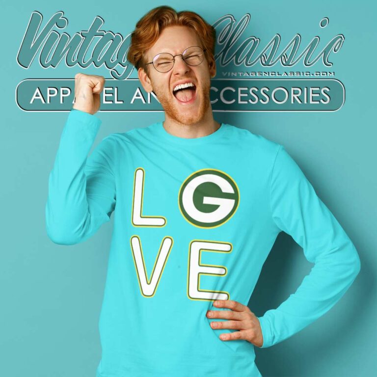 Green Bay Packers Love Long Sleeve Tee Green Bay Packers Love Long Sleeve Tee