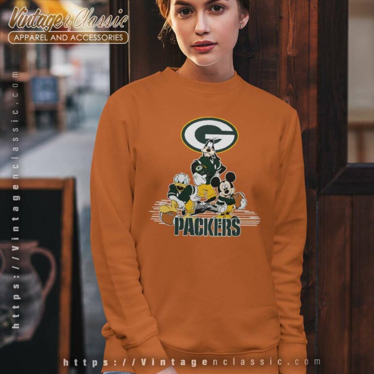 Green Bay Packers Mickey Mouse Donald Duck Goofy Football Sweatshirt Green Bay Packers Mickey Mouse Donald Duck Goofy Football Sweatshirt