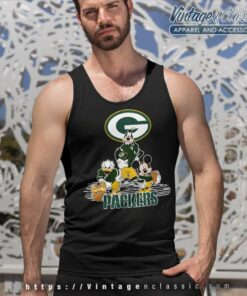 Green Bay Packers Mickey Mouse Donald Duck Goofy Football Tank Top Racerback