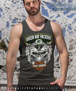 Green Bay Packers Motor Harley Davidson Cycles Tank Top Racerback