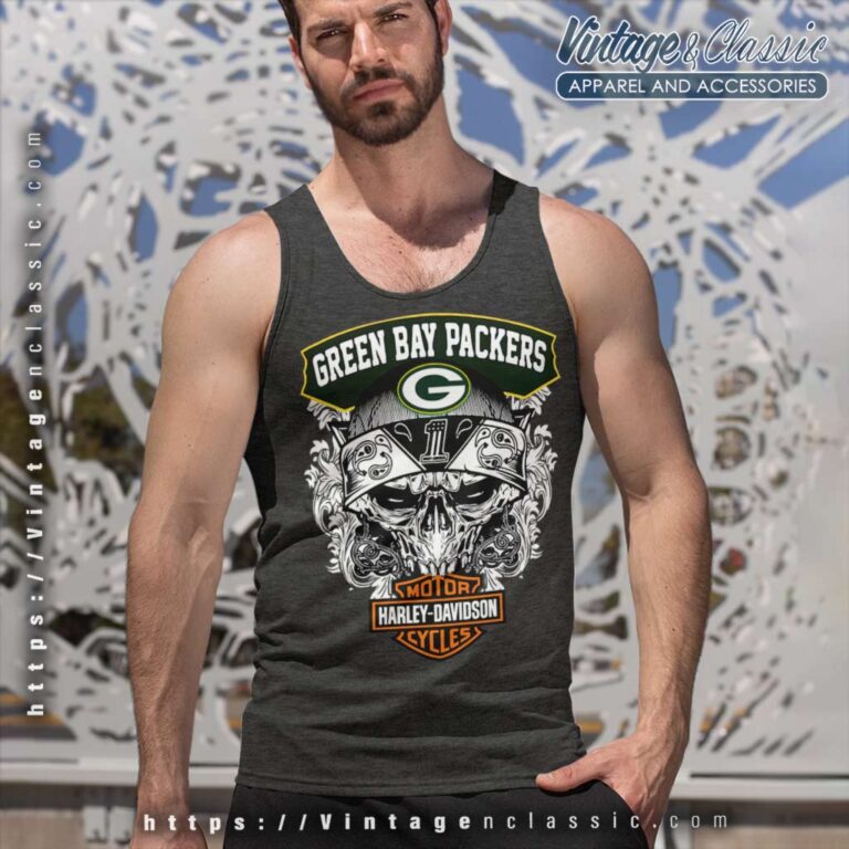 Green Bay Packers Motor Harley Davidson Cycles Tank Top Racerback Green Bay Packers Motor Harley Davidson Cycles Tank Top Racerback