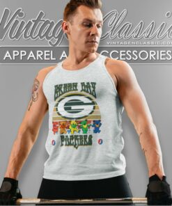 Green Bay Packers Nfl Grateful Dancing Bears Retro Tank Top Racerback