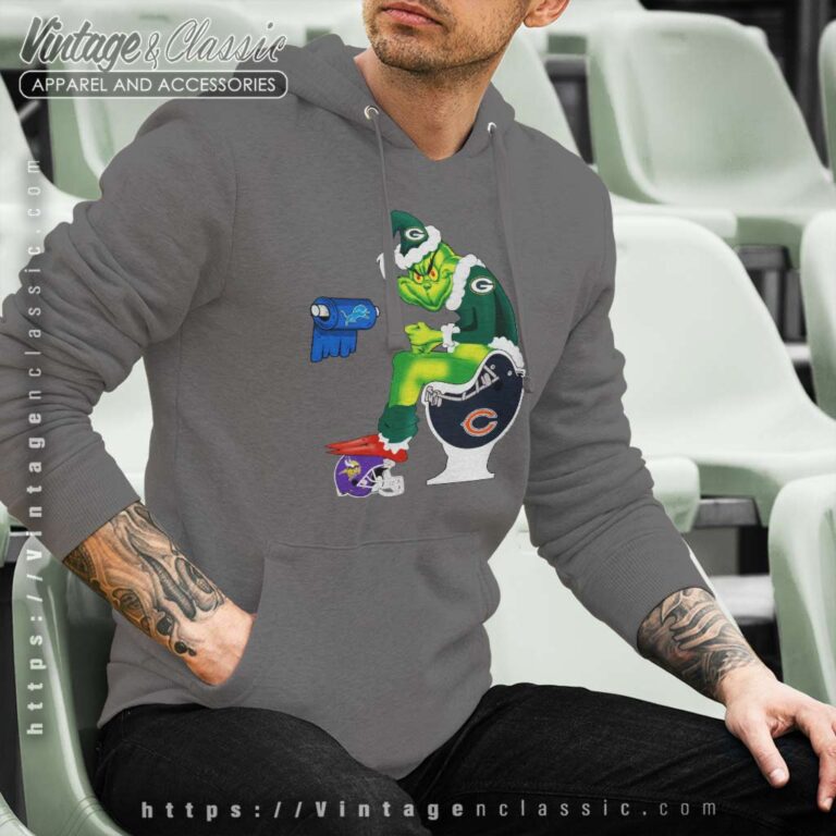 Green Bay Packers Santa Grinch Sits On Chicago Bears Toilet Hoodie Green Bay Packers Santa Grinch Sits On Chicago Bears Toilet Hoodie