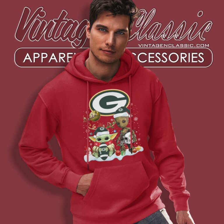 Green Bay Packers Shirt Baby Yoda And Groot Santa Christmas Hoodie Green Bay Packers Shirt Baby Yoda And Groot Santa Christmas Hoodie