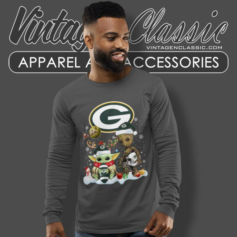 Green Bay Packers Shirt Baby Yoda And Groot Santa Christmas Long Sleeve Tee Green Bay Packers Shirt Baby Yoda And Groot Santa Christmas Long Sleeve Tee