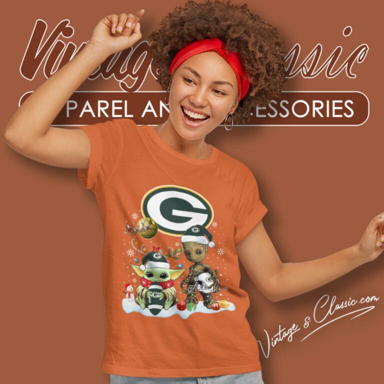 Green Bay Packers Shirt Baby Yoda And Groot Santa Christmas Women T Shirt Green Bay Packers Shirt Baby Yoda And Groot Santa Christmas Women T Shirt