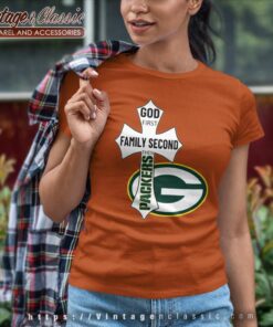 Green Bay Packers Shirt God First Family Second Women TShirt