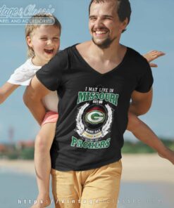 Green Bay Packers Shirt I May Live In Missouri Game Day V Neck TShirt