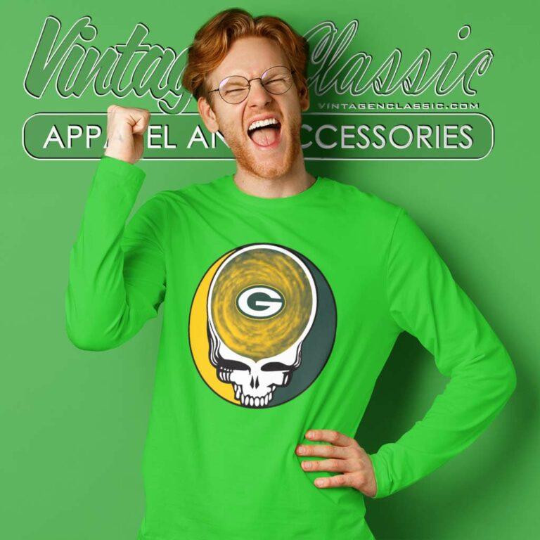 Green Bay Packers Shirt Nfl Grateful Dead Logo Long Sleeve Tee Green Bay Packers Shirt Nfl Grateful Dead Logo Long Sleeve Tee