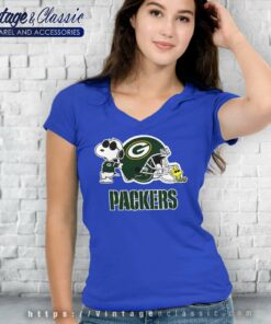 Green Bay Packers Snoopy And Woodstock Shirt 5 Green Bay Packers Snoopy And Woodstock V Neck TShirt