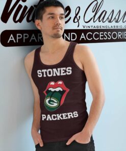 Green Bay Packers The Rolling Stones Logo Tank Top Racerback