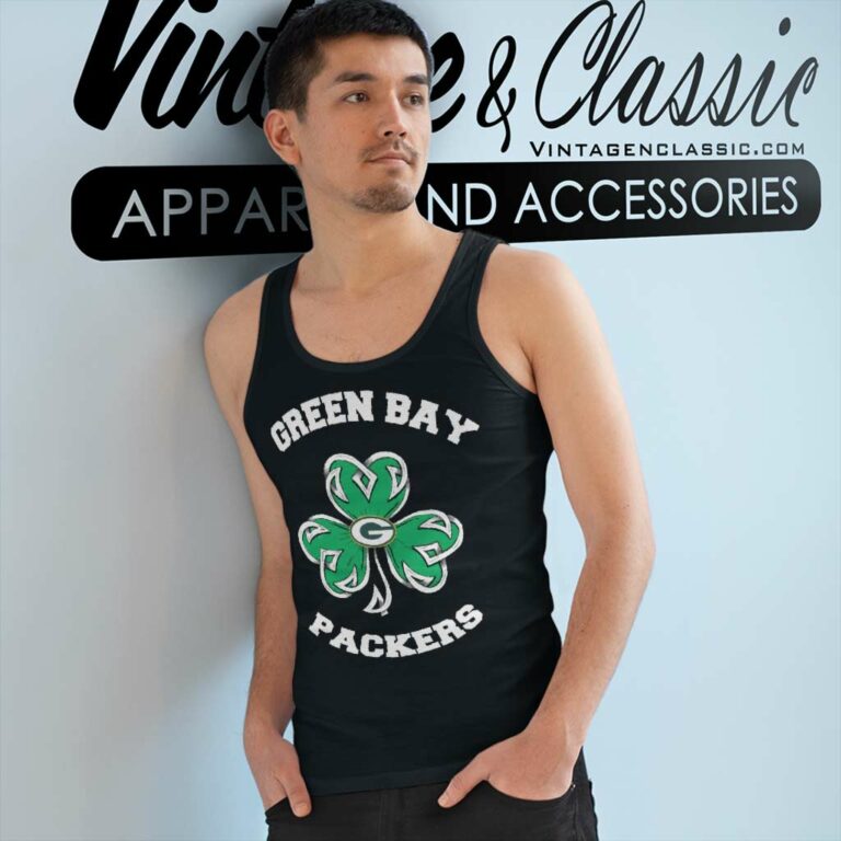 Green Bay Packers Three Leaf Clover St Patricks Day Tank Top Racerback Green Bay Packers Three Leaf Clover St Patricks Day Tank Top Racerback