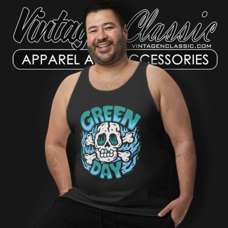 Green Day Blue Skull Tank Top Racerback Green Day Blue Skull Tank Top Racerback