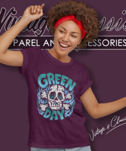 Green Day Blue Skull Shirt 6 Green Day Blue Skull Women T Shirt