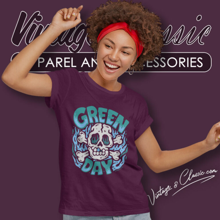 Green Day Blue Skull Women T Shirt Green Day Blue Skull Women T Shirt