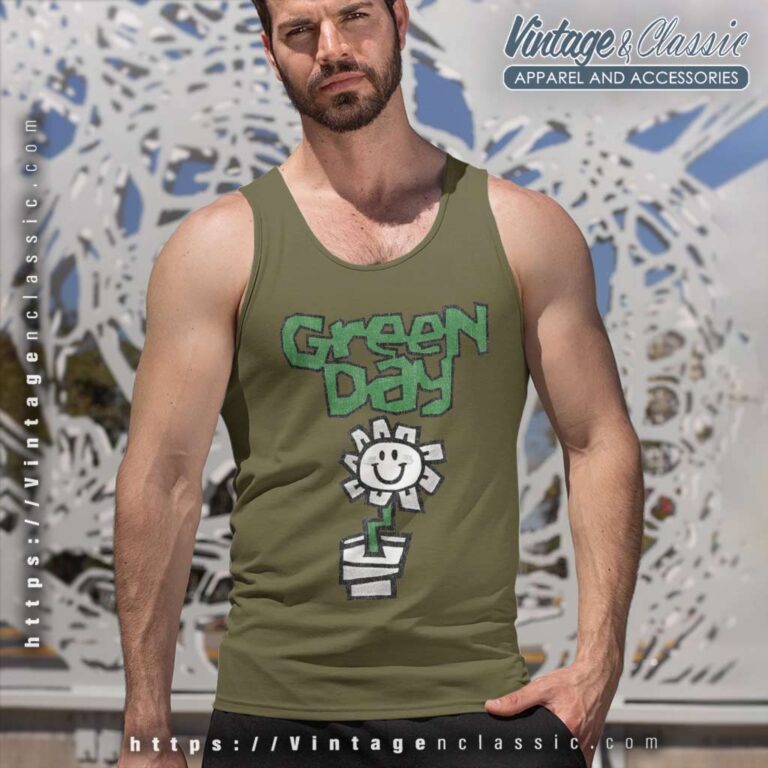 Green Day Flower Pot Tank Top Racerback Green Day Flower Pot Tank Top Racerback