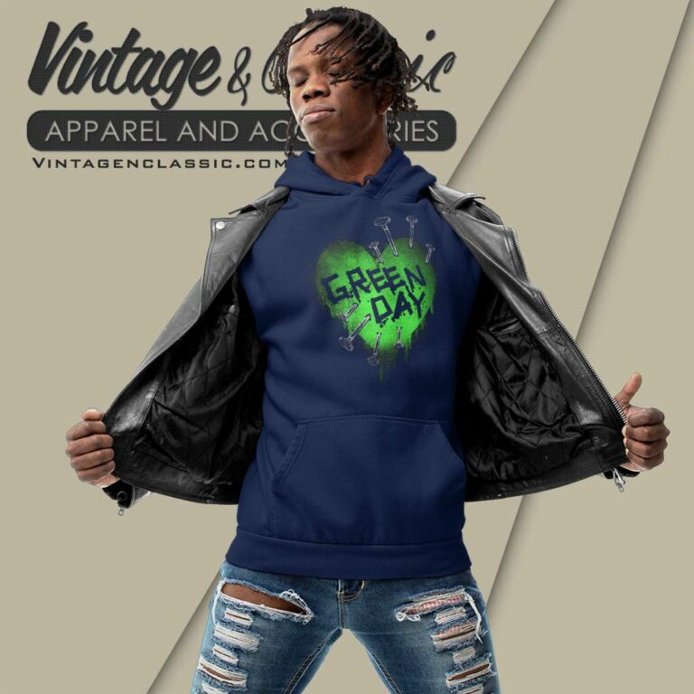 Green Day Green Heart Hoodie Green Day Green Heart Hoodie