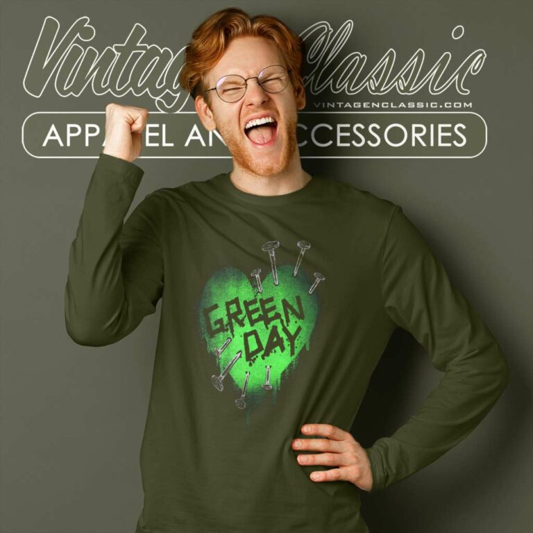 Green Day Green Heart Long Sleeve Tee Green Day Green Heart Long Sleeve Tee