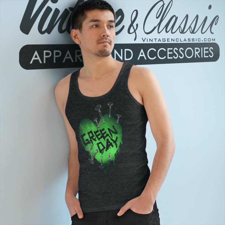 Green Day Green Heart Tank Top Racerback Green Day Green Heart Tank Top Racerback