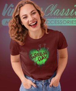 Green Day Green Heart Women TShirt