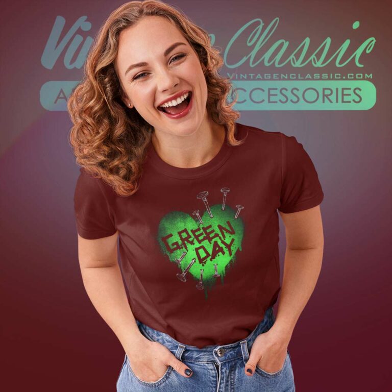 Green Day Green Heart Women TShirt Green Day Green Heart Women TShirt