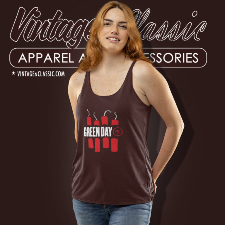 Green Day Idiot Dynamite Tank Top Racerback Green Day Idiot Dynamite Tank Top Racerback
