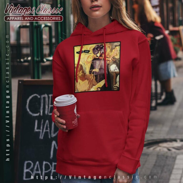Green Day Insomniac Distressed Hoodie Green Day Insomniac Distressed Hoodie
