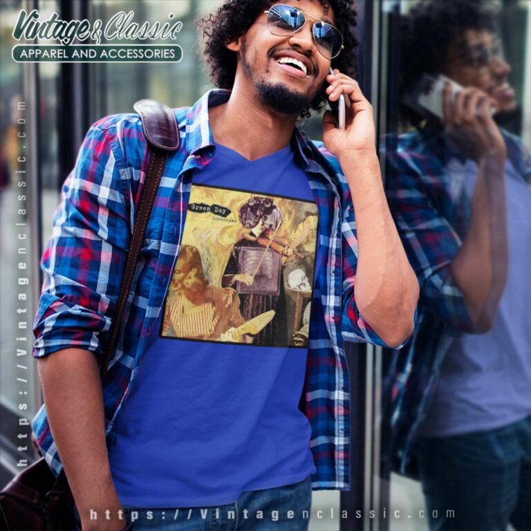 Green Day Insomniac Distressed V Neck TShirt Green Day Insomniac Distressed V Neck TShirt