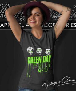 Green Day Member Rock Band V Neck TShirt 1