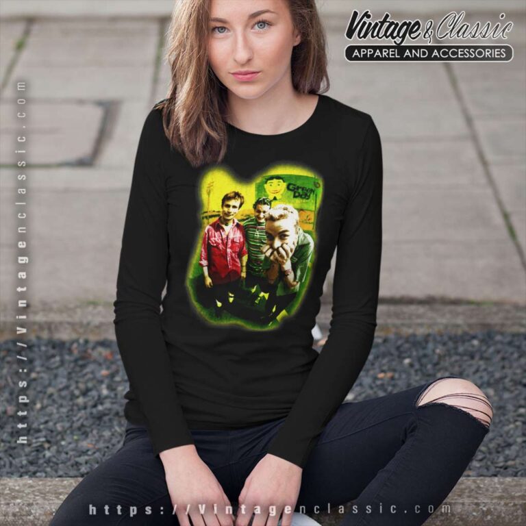 Green Day Neon Photo Long Sleeve Tee Green Day Neon Photo Long Sleeve Tee