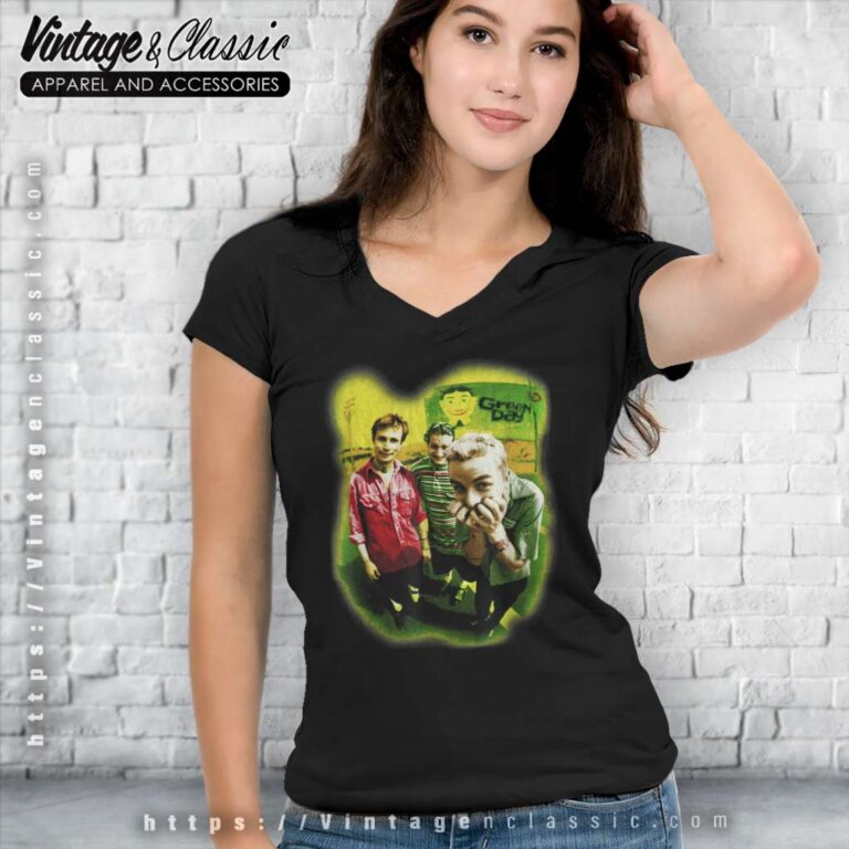 Green Day Neon Photo V Neck TShirt Green Day Neon Photo V Neck TShirt