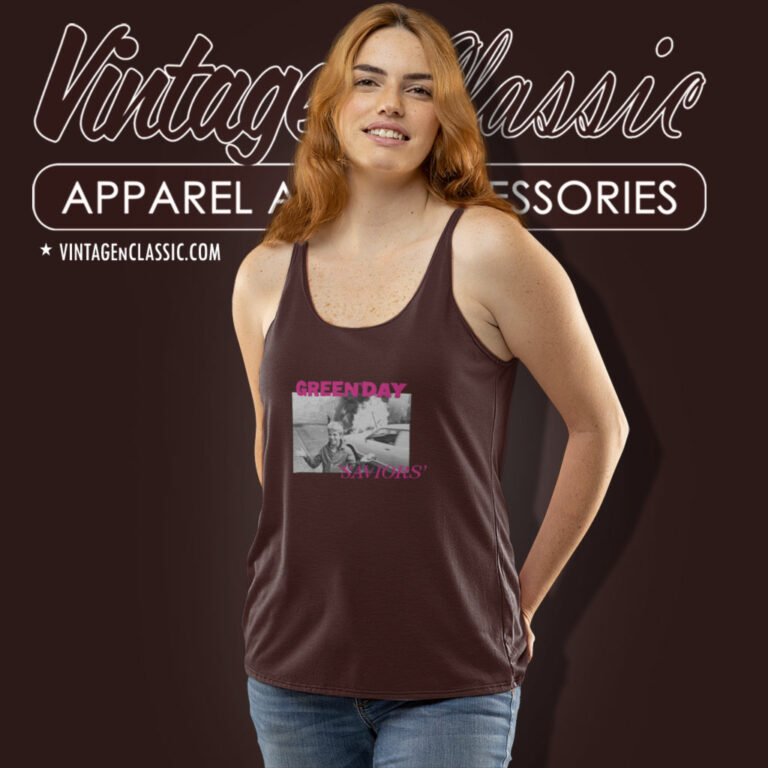 Green Day Official Saviors Tank Top Racerback Green Day Official Saviors Tank Top Racerback