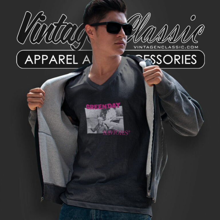 Green Day Official Saviors V Neck TShirt Green Day Official Saviors V Neck TShirt