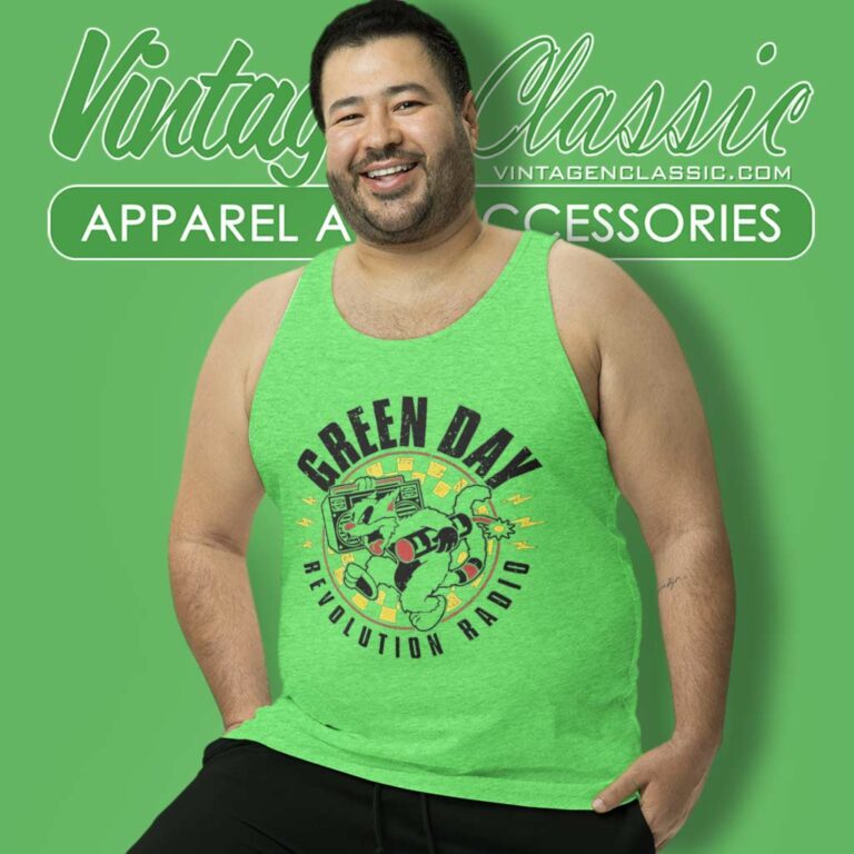 Green Day Revolution Radio Cat Tank Top Racerback Green Day Revolution Radio Cat Tank Top Racerback