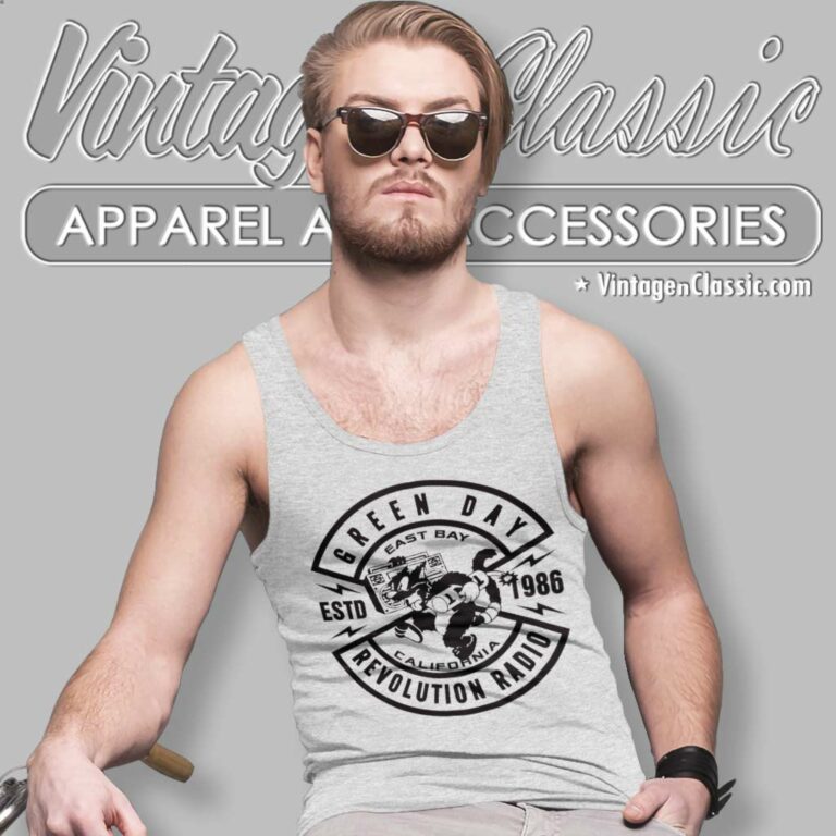 Green Day Revolution Radio Tank Top Racerback Green Day Revolution Radio Tank Top Racerback