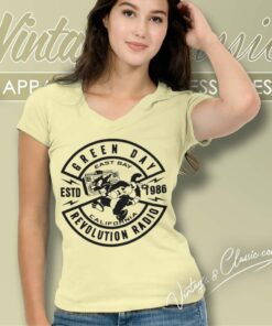 Green Day Revolution Radio V Neck TShirt