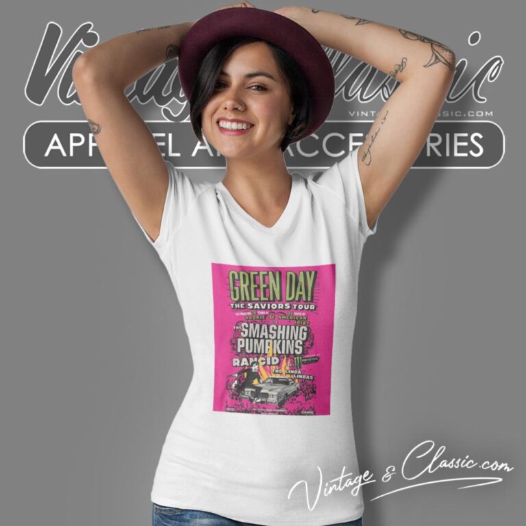 Green Day Shirt The Saviors Tour 2024 V Neck TShirt Green Day Shirt The Saviors Tour 2024 V Neck TShirt
