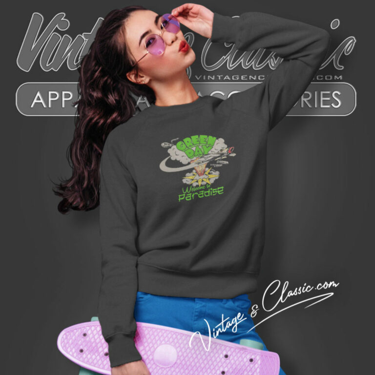 Green Day Shirt Welcome To Paradise Sweatshirt Green Day Shirt Welcome To Paradise Sweatshirt
