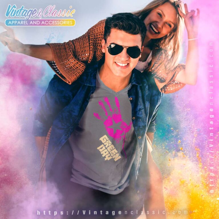 Green Day Star Hand V Neck TShirt Green Day Star Hand V Neck TShirt