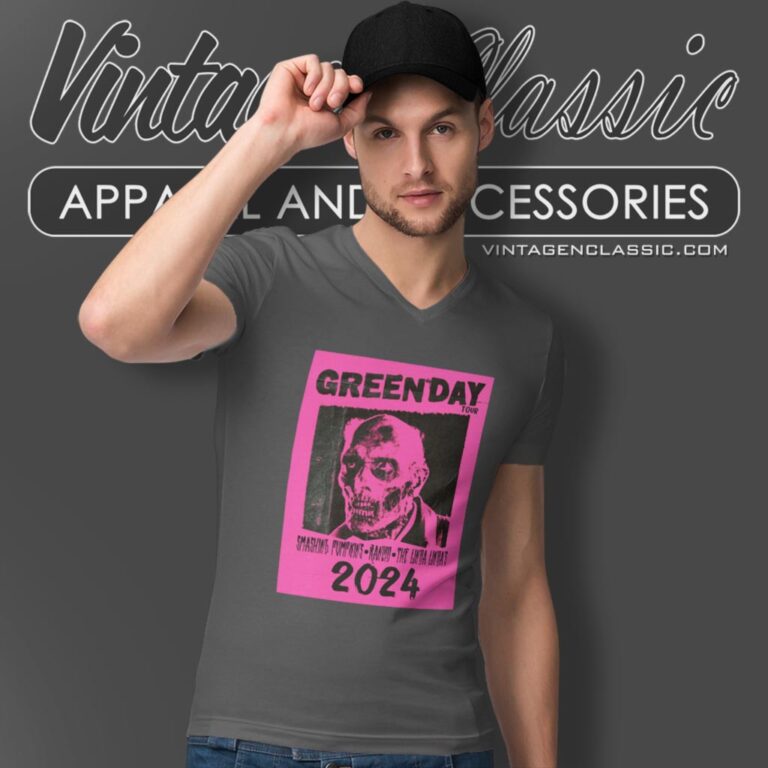 Green Day The Saviors Tour 2024 V Neck TShirt Green Day The Saviors Tour 2024 V Neck TShirt