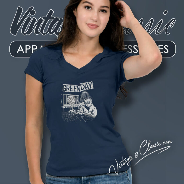 Green Day Tv Wasteland V Neck TShirt Green Day Tv Wasteland V Neck TShirt