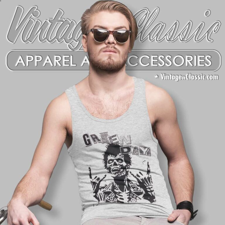 Green Day Zombie Rocker Tank Top Racerback Green Day Zombie Rocker Tank Top Racerback