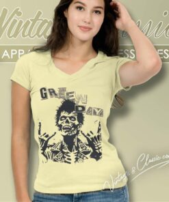 Green Day Zombie Rocker V Neck TShirt
