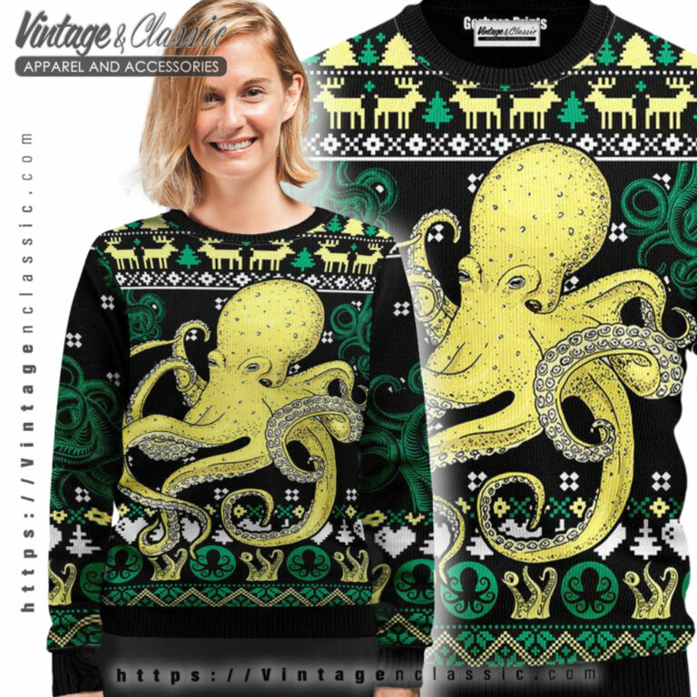 Green Octopus Christmas Ugly Sweater Ugly Sweater shirt Green Octopus Christmas Ugly Sweater Ugly Sweater shirt